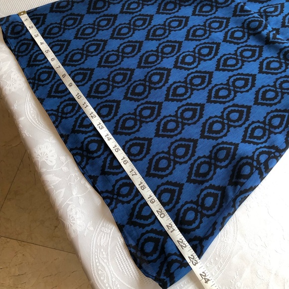 Zara The Sadie Dress Blue/Black Floral Women’s Juniors Size L Chiffon Flare& Fit - Picture 9 of 16